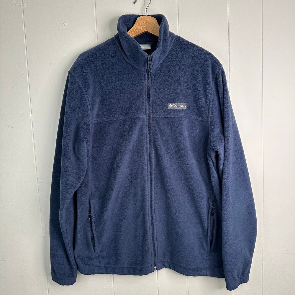 Columbia Mens L Navy Steens Mountain 2.0 Zip Up Fleece Jacket Classic Outdoor
